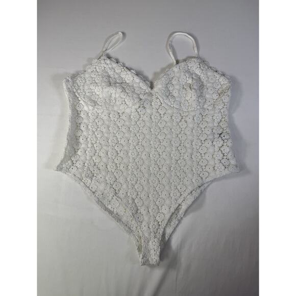 White Lace H&M Bodysuit Sizes 2XL - Picture 1 of 6